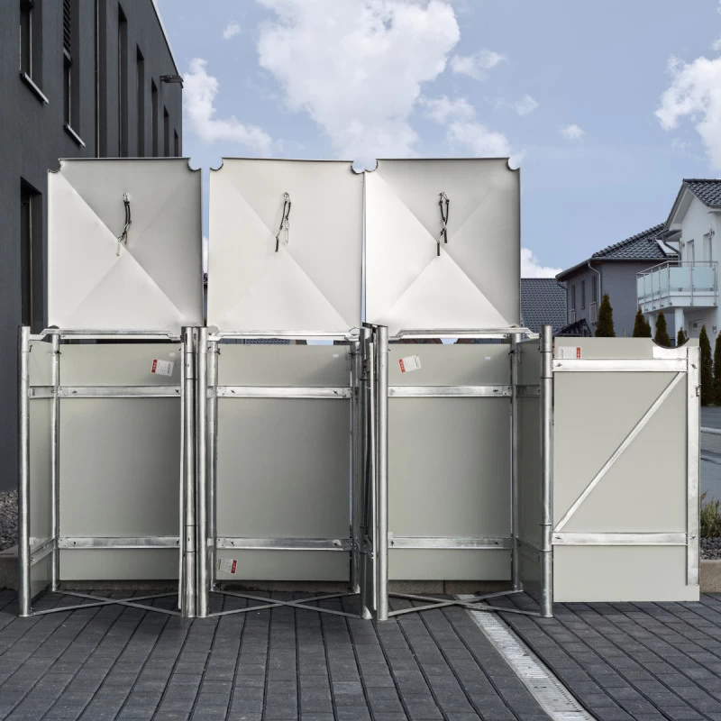 Cache-poubelle 3 Compartiments Müllbox En Aluminium Gris 3x240L – HIDE 6 Cache-poubelle 3 Compartiments Müllbox En Aluminium Gris 3x240L – HIDE – Image 6