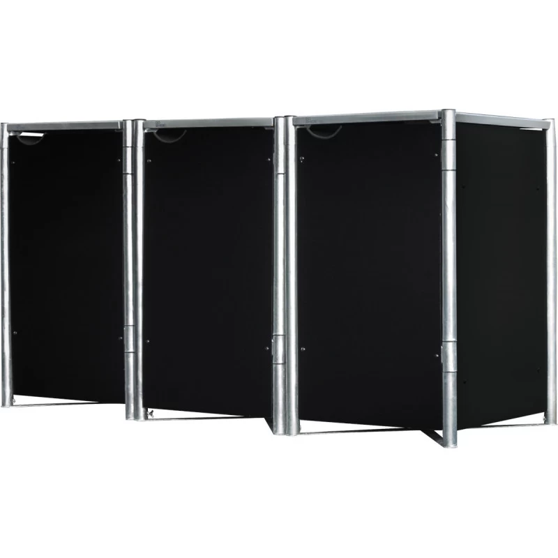 Cache-poubelle 3 Compartiments Müllbox En Aluminium Noir 3x140L – HIDE 3 Cache-poubelle 3 Compartiments Müllbox En Aluminium Noir 3x140L – HIDE – Image 3