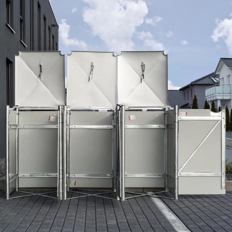 Cache-poubelle 3 Compartiments Müllbox En Aluminium Noir 3x140L – HIDE 5 Cache-poubelle 3 Compartiments Müllbox En Aluminium Noir 3x140L – HIDE – Image 5