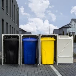 Cache-poubelle 3 Compartiments Müllbox En Aluminium Noir 3x140L – HIDE 11 Cache-poubelle 3 Compartiments Müllbox En Aluminium Noir 3x140L – HIDE -Jardin Fournitures Rabais cache poubelle 3 compartiments mullbox en aluminium noir 3x140l hide 5