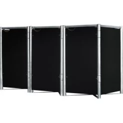 Cache-poubelle 3 Compartiments Müllbox En Aluminium Noir 3x240L – HIDE -Jardin Fournitures Rabais cache poubelle 3 compartiments mullbox en aluminium noir 3x240l hide 2