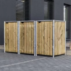 Cache-poubelle 3 Compartiments Müllbox En Bois Traité Naturel 3x240L – HIDE 9 Cache-poubelle 3 Compartiments Müllbox En Bois Traité Naturel 3x240L – HIDE -Jardin Fournitures Rabais cache poubelle 3 compartiments mullbox en bois traite naturel 3x240l hide 3