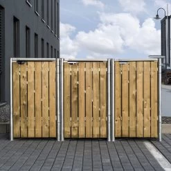 Cache-poubelle 3 Compartiments Müllbox En Bois Traité Naturel 3x240L – HIDE 11 Cache-poubelle 3 Compartiments Müllbox En Bois Traité Naturel 3x240L – HIDE -Jardin Fournitures Rabais cache poubelle 3 compartiments mullbox en bois traite naturel 3x240l hide 5