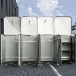 Cache-poubelle 4 Compartiments Müllbox En Aluminium Noir 4x140L – HIDE -Jardin Fournitures Rabais cache poubelle 4 compartiments mullbox en aluminium noir 4x140l hide 2