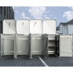 Cache-poubelle 4 Compartiments Müllbox En Aluminium Noir 4x240L – HIDE -Jardin Fournitures Rabais cache poubelle 4 compartiments mullbox en aluminium noir 4x240l hide 3