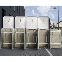 Cache-poubelle 4 Compartiments Müllbox En Bois Traité Gris 4x240L – HIDE 7 Cache-poubelle 4 Compartiments Müllbox En Bois Traité Gris 4x240L – HIDE -Jardin Fournitures Rabais cache poubelle 4 compartiments mullbox en bois traite gris 4x240l hide 3