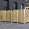 Cache-poubelle 4 Compartiments Müllbox En Bois Traité Naturel 4x240L – HIDE