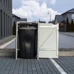 Cache-poubelle Müllbox En Aluminium Gris 240L – HIDE 10 Cache-poubelle Müllbox En Aluminium Gris 240L – HIDE -Jardin Fournitures Rabais cache poubelle mullbox en aluminium gris 240l hide 4