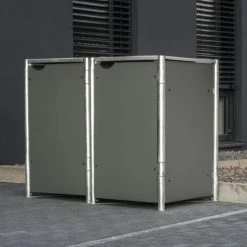 Cache-poubelle 2 Compartiments Müllbox En Aluminium Gris 2x140L – HIDE 9 Cache-poubelle 2 Compartiments Müllbox En Aluminium Gris 2x140L – HIDE -Jardin Fournitures Rabais cache poubelle mullbox en aluminium gris 2x140l hide 3