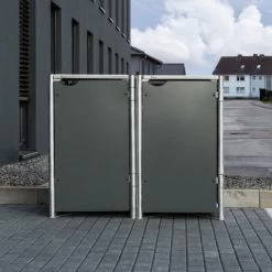 Cache-poubelle 2 Compartiments Müllbox En Aluminium Gris 2x140L – HIDE 10 Cache-poubelle 2 Compartiments Müllbox En Aluminium Gris 2x140L – HIDE -Jardin Fournitures Rabais cache poubelle mullbox en aluminium gris 2x140l hide 4