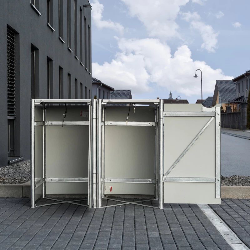 Cache-poubelle 2 Compartiments Müllbox En Aluminium Gris 2x140L – HIDE 6 Cache-poubelle 2 Compartiments Müllbox En Aluminium Gris 2x140L – HIDE – Image 6