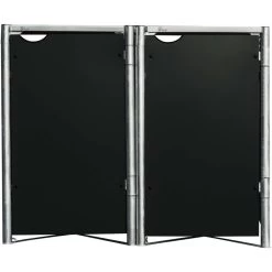 Jardin Fournitures Rabais -Jardin Fournitures Rabais cache poubelle mullbox en aluminium noir 2x140l hide 1