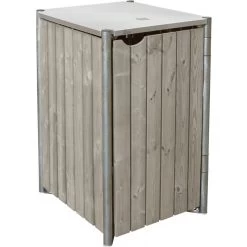 Cache-poubelle Müllbox En Bois Traité Gris 240L – HIDE -Jardin Fournitures Rabais cache poubelle mullbox en bois traite gris 240l hide 2