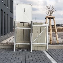 Cache-poubelle Müllbox En Bois Traité Gris 240L – HIDE -Jardin Fournitures Rabais cache poubelle mullbox en bois traite gris 240l hide 5