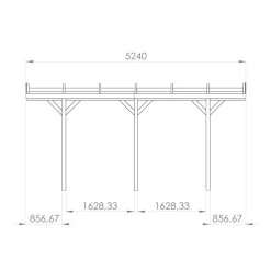 Carport Adossé 1 Voiture HENRI En Pin Traité Autoclave 15,77m² - Forest Style -Jardin Fournitures Rabais carport adosse 1 voiture pin traite autoclave 1572m 2