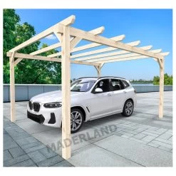 Carport Autoportant En Bois Lamellé-collé 500x300cm Badajoz – Maderland