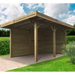 Carport Configuré 5x4x2,5m En Bois Traité Autoclave - SOLID