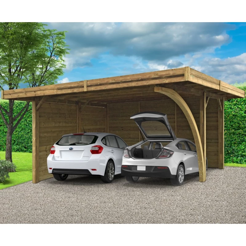 Carport Configuré 6x5x2,5m En Bois Traité Autoclave - SOLID 1 Carport Configuré 6x5x2,5m En Bois Traité Autoclave - SOLID