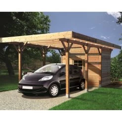 Carport Configuré 7x3x2,5m En Bois Traité Autoclave - SOLID