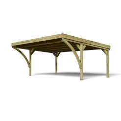 Carport Double 30,9m² En Bois Autoclave Victor Modern - Forest Style -Jardin Fournitures Rabais carport double 309m en bois autoclave victor modern forest style 2
