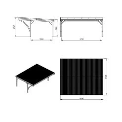Carport Double 30,9m² En Bois Autoclave Victor Modern - Forest Style -Jardin Fournitures Rabais carport double 309m en bois autoclave victor modern forest style 3
