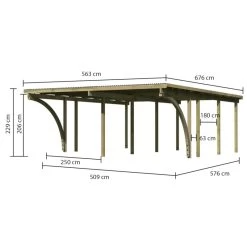 Carport Double Eco2 + Toit PVC 38,25m²+ 2 Arcs D’entrée - Karibu -Jardin Fournitures Rabais carport double eco2 toit pvc 3825m 2 arcs dentree karibu 2