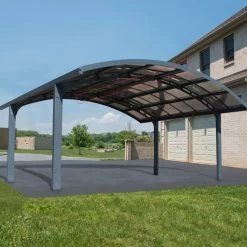 Carport Double En Alu Gris Et Polycarbonate Arizona Breeze 5000 Palram - Canopia -Jardin Fournitures Rabais carport double en alu gris et polycarbonate arizona breeze 5000 palram 2