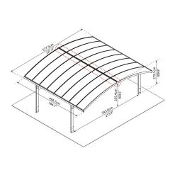 Carport Double En Alu Gris Et Polycarbonate Arizona Breeze 5000 Palram - Canopia -Jardin Fournitures Rabais carport double en alu gris et polycarbonate arizona breeze 5000 palram 3