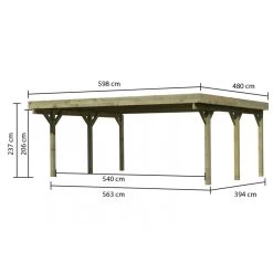 Carport Double En Bois Autoclave 28,3m² Et Toit En Acier – KARIBU 8 Carport Double En Bois Autoclave 28,3m² Et Toit En Acier – KARIBU -Jardin Fournitures Rabais carport double en bois autoclave 283m et toit en acier karibu 2