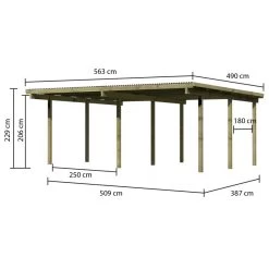 Carport Double En Pin Autoclave Avec Toit PVC 27,58m² - Karibu -Jardin Fournitures Rabais carport double en pin autoclave avec toit pvc 2758m karibu 2