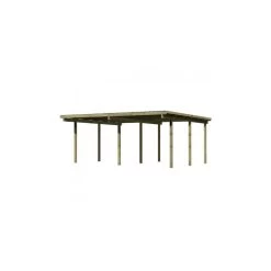 Carport Double En Pin Autoclave Avec Toit PVC 27,58m² - Karibu -Jardin Fournitures Rabais carport double en pin autoclave avec toit pvc 2758m karibu 4
