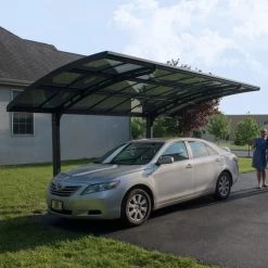 Carport En Alu Gris Et Polycarbonate Arizona Breeze 5000 - Palram - Canopia