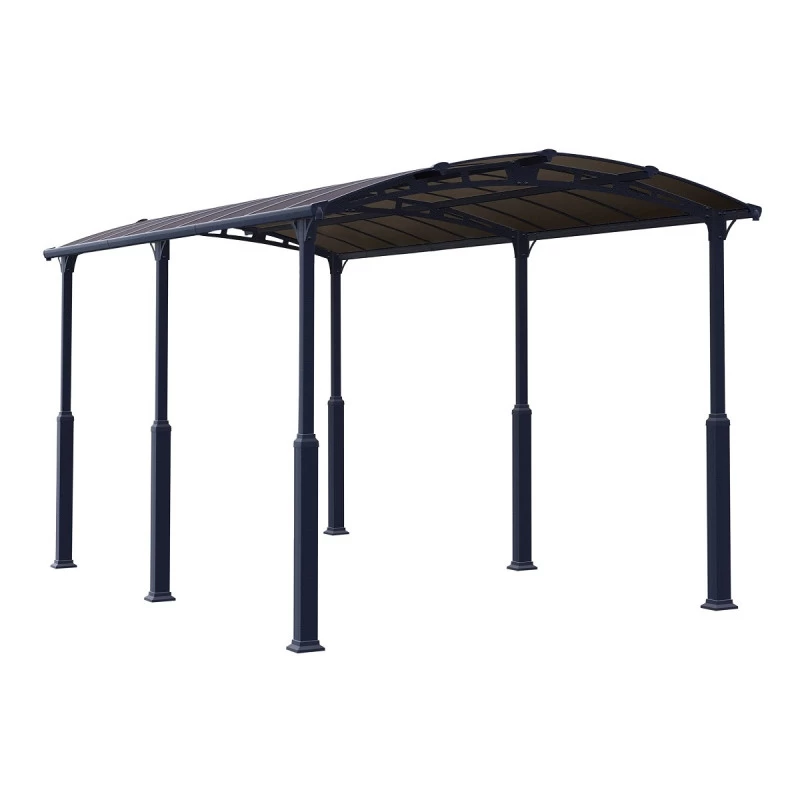 Carport En Alu Gris Et Polycarbonate 1 Voiture 23,3m² Arcadia Alpine 6400 - Canopia 2 Carport En Alu Gris Et Polycarbonate 1 Voiture 23,3m² Arcadia Alpine 6400 - Canopia – Image 2