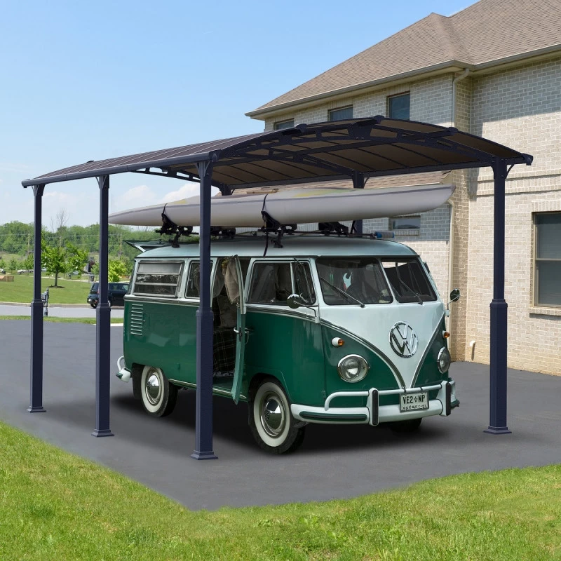 Carport En Alu Gris Et Polycarbonate 1 Voiture 23,3m² Arcadia Alpine 6400 - Canopia 1 Carport En Alu Gris Et Polycarbonate 1 Voiture 23,3m² Arcadia Alpine 6400 - Canopia