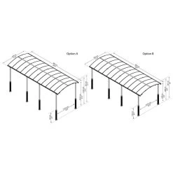 Carport En Alu Gris Et Polycarbonate 1 Voiture 31m² Arcadia Alpine 8500 - Canopia -Jardin Fournitures Rabais carport en alu gris et polycarbonate 1 voiture 31m arcadia alpine 8500 canopia 2