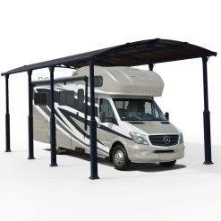 Carport En Alu Gris Et Polycarbonate 1 Voiture 31m² Arcadia Alpine 8500 - Canopia -Jardin Fournitures Rabais carport en alu gris et polycarbonate 1 voiture 31m arcadia alpine 8500 canopia 3