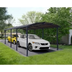 Carport En Alu Gris Et Polycarbonate 31m² Arcadia™ 8500 – Canopia