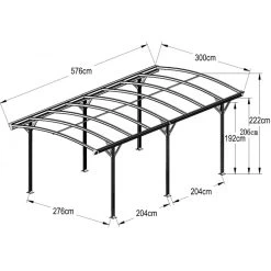Carport En Aluminium Anthracite 3x5,76m Et Polycarbonate 6mm X-METAL 9 Carport En Aluminium Anthracite 3x5,76m Et Polycarbonate 6mm X-METAL -Jardin Fournitures Rabais carport en aluminium anthracite 3x576m et polycarbonate 6mm x metal 3