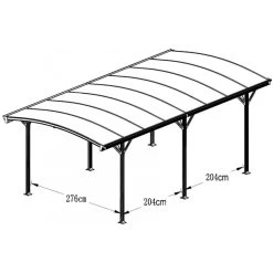 Carport En Aluminium Blanc 3x5,76m Et Polycarbonate 6mm X-METAL -Jardin Fournitures Rabais carport en aluminium blanc 3x576m et polycarbonate 6mm x metal 4
