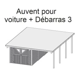 Carport En Bois Autoclave 30,35m² Avec Débarras 14,4m² - Karibu -Jardin Fournitures Rabais carport en bois autoclave 3035m avec debarras 144m karibu 2