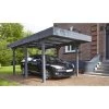 Carport Simple 15,75m² En Bois Lasuré Gris Anthracite Louison Forest Style