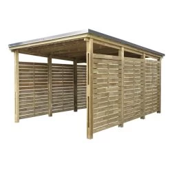 Carport Simple En Bois Autoclave 19,6m² + Toit En Acier César – Forest Style -Jardin Fournitures Rabais carport simple en bois autoclave 2092m toit en acier shelty forest style 3