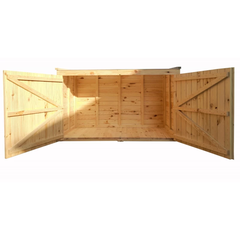 Coffre De Jardin En Bois Traité 28mm 2000L LARGO Noir - Gardy Shelter 2 Coffre De Jardin En Bois Traité 28mm 2000L LARGO Noir - Gardy Shelter – Image 2