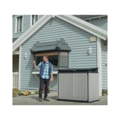 Coffre De Jardin En Résine Brossée Brossium 1150L - Keter -Jardin Fournitures Rabais coffre de jardin en resine brossee brossium 1150l keter 3