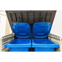 Coffre De Jardin Multifonctions En Résine 1200L Toit Plat Beige - Keter -Jardin Fournitures Rabais coffre de jardin multifonctions en resine 1200l keter 2