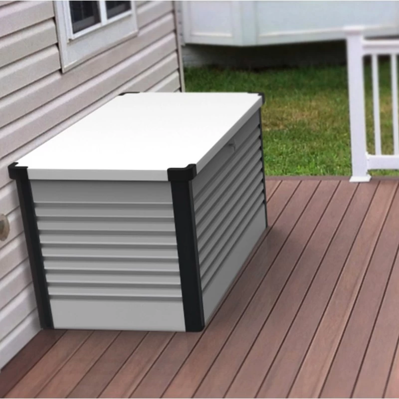 Coffre De Rangement En Métal Blanc 1000L Patio Box 1,46m² TRIMETALS 6 Coffre De Rangement En Métal Blanc 1000L Patio Box 1,46m² TRIMETALS – Image 6