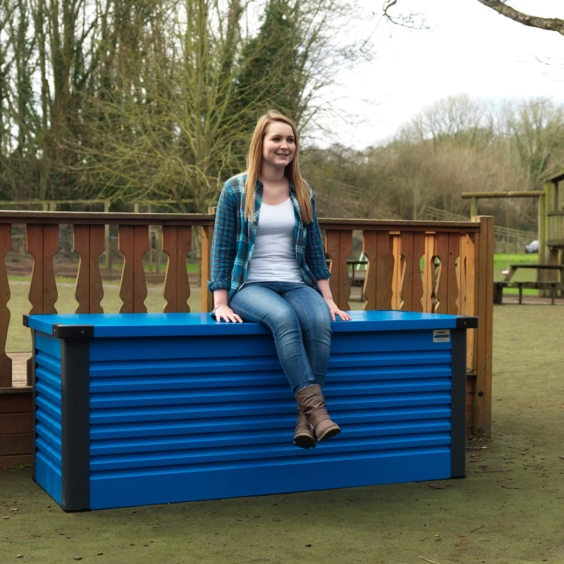 Coffre De Rangement En Métal Bleu 1000L Patio Box 1,46m² TRIMETALS 2 Coffre De Rangement En Métal Bleu 1000L Patio Box 1,46m² TRIMETALS – Image 2