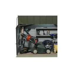 Coffre De Rangement En Métal Storegard 1500L Vert 1,74m² TRIMETALS -Jardin Fournitures Rabais coffre de rangement en metal storegard 1500l vert 174m trimetals 2