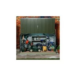 Coffre De Rangement En Métal Storegard 1500L Vert 1,74m² TRIMETALS -Jardin Fournitures Rabais coffre de rangement en metal storegard 1500l vert 174m trimetals 5