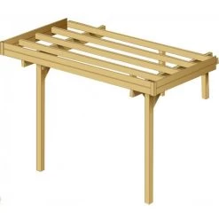 Extension En Bois Traité Pour Carport Camping Car Modulable 6x5x4m - SOLID